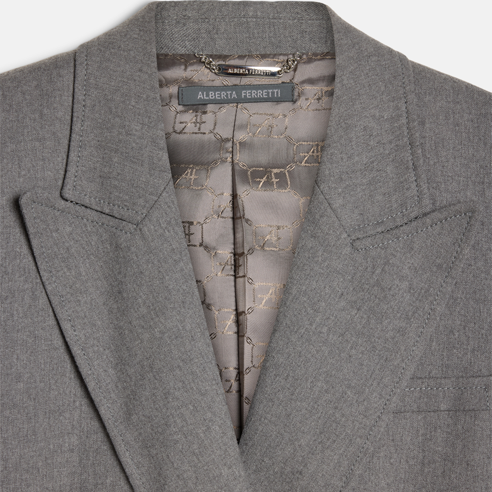 Super Flea Market+Alberta Ferretti+Grey blazer+Amarsana Gendunova